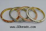 CEB87 7mm width gold plated alloy with enamel bangles wholesale