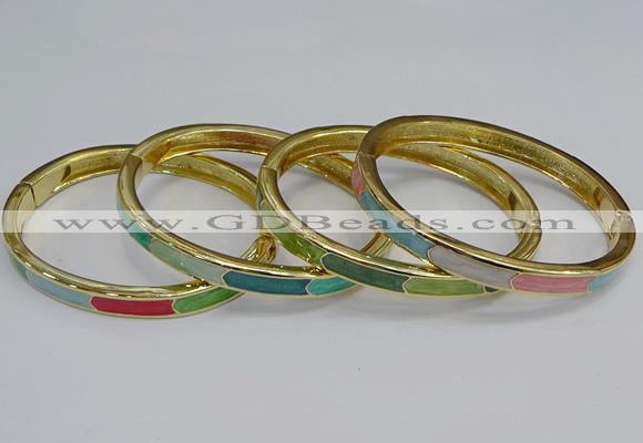 CEB88 7mm width gold plated alloy with enamel bangles wholesale