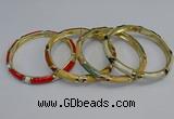 CEB90 8mm width gold plated alloy with enamel bangles wholesale