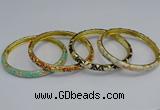 CEB95 6mm width gold plated alloy with enamel bangles wholesale