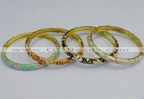 CEB95 6mm width gold plated alloy with enamel bangles wholesale