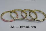 CEB96 6mm width gold plated alloy with enamel bangles wholesale