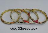 CEB98 6mm width gold plated alloy with enamel bangles wholesale