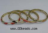 CEB99 6mm width gold plated alloy with enamel bangles wholesale