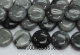 CEE12 15.5 inches 14mm flat round eagle eye jasper beads wholesale