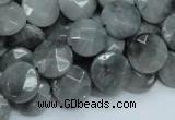 CEE37 15.5 inches 12mm faceted coin eagle eye jasper beads wholesale