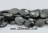 CEE50 15.5 inches 8*10mm faceted oval eagle eye jasper beads