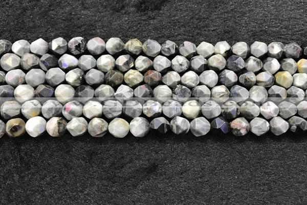 CEE530 15.5 inches 6mm faceted nuggets eagle eye jasper beads