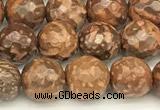 CEJ310 15 inches 6mm faceted round elephant skin jasper beads