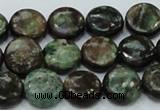 CEM03 15.5 inches 12mm flat round emerald gemstone beads wholesale