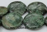 CEM04 15.5 inches 30mm flat round emerald gemstone beads wholesale