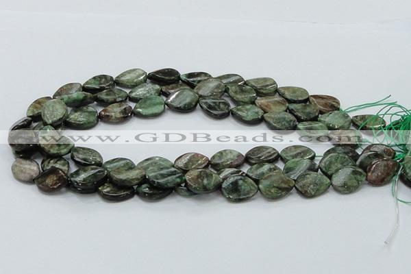 CEM27 15.5 inches 13*18mm twisted teardrop emerald gemstone beads