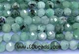 CEM77 15 inches 2mm faceted round emerald beads