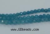 CEQ11 15.5 inches 4mm faceted round blue sponge quartz beads