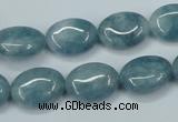 CEQ113 15.5 inches 12*16mm oval blue sponge quartz beads