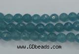 CEQ12 15.5 inches 6mm faceted round blue sponge quartz beads