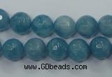 CEQ15 15.5 inches 10mm faceted round blue sponge quartz beads