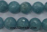 CEQ17 15.5 inches 14mm faceted round blue sponge quartz beads