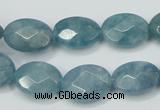 CEQ192 15.5 inches 12*16mm faceted oval blue sponge quartz beads