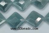 CEQ214 15.5 inches 16*16mm faceted diamond blue sponge quartz beads