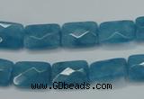 CEQ231 15.5 inches 10*14mm faceted rectangle blue sponge quartz beads