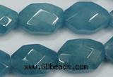 CEQ245 15.5 inches 15*22mm faceted octagonal blue sponge quartz beads