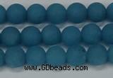 CEQ266 15.5 inches 6mm round matte blue sponge quartz beads