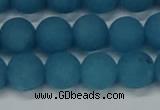 CEQ268 15.5 inches 10mm round matte blue sponge quartz beads