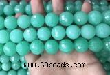 CEQ316 15.5 inches 16mm faceted round green sponge quartz beads