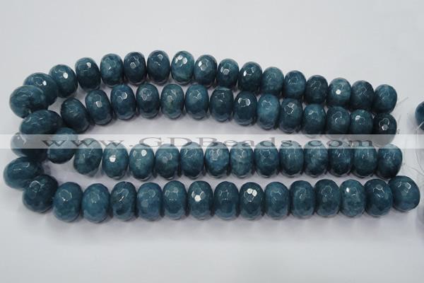 CEQ38 15.5 inches 13*18mm faceted rondelle blue sponge quartz beads