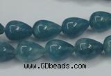 CEQ45 15.5 inches 10*14mm teardrop blue sponge quartz beads