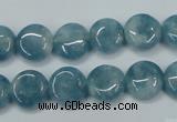 CEQ93 15.5 inches 12mm flat round blue sponge quartz beads