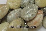 CFA15 15.5 inches 18*25mm flat teardrop chrysanthemum agate beads