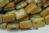 CFA52 15.5 inches 10*14mm rectangle yellow chrysanthemum agate beads