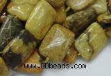 CFA53 15.5 inches 13*18mm rectangle yellow chrysanthemum agate beads