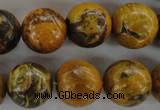 CFA63 15.5 inches 16mm round yellow chrysanthemum agate beads