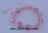 CFB520 12mm faceted round crystal beads adjustable bracelet wholesale