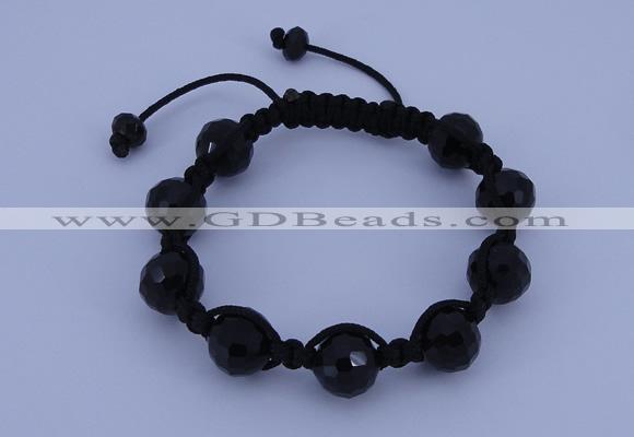 CFB526 12mm faceted round crystal beads adjustable bracelet wholesale