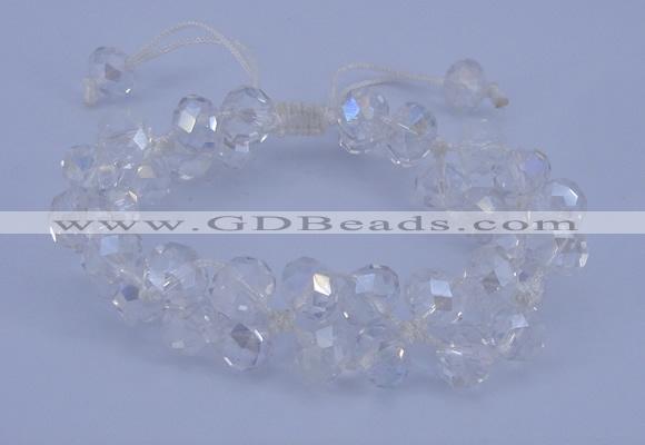 CFB580 8*10mm faceted rondelle crystal beads adjustable bracelet