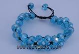 CFB582 8*10mm faceted rondelle crystal beads adjustable bracelet