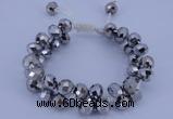 CFB585 8*10mm faceted rondelle crystal beads adjustable bracelet