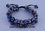 CFB586 8*10mm faceted rondelle crystal beads adjustable bracelet