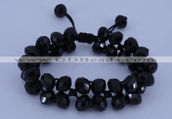 CFB587 8*10mm faceted rondelle crystal beads adjustable bracelet