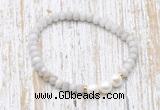 CFB722 faceted rondelle white crazy lace agate & potato white freshwater pearl stretchy bracelet