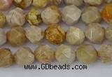 CFC236 15.5 inches 6mm faceted nuggets fossil coral beads