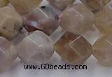 CFC303 15.5 inches 12mm faceted nuggets coral jade beads