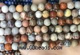 CFC342 15.5 inches 8mm round red fossil coral beads wholesale