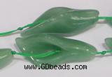 CFG03 15.5 inches 18*38mm carved flower green aventurine jade beads