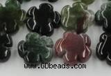 CFG1001 15.5 inches 16mm carved flower Indian Agate beads