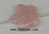 CFG1011 15.5 inches 30mm carved flower rose quartz beads